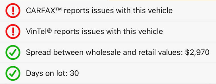 Used Vehicle Appraisal at a glance