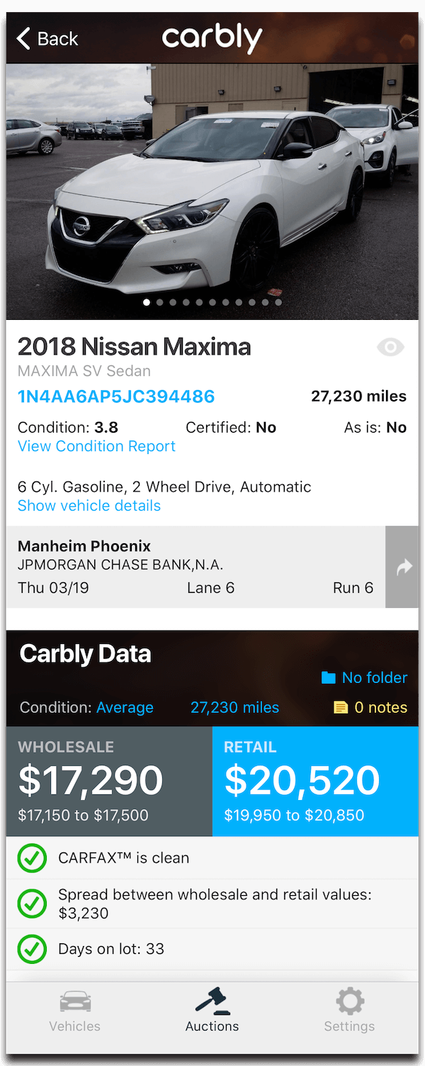 Carbly Simulcast Online Auction