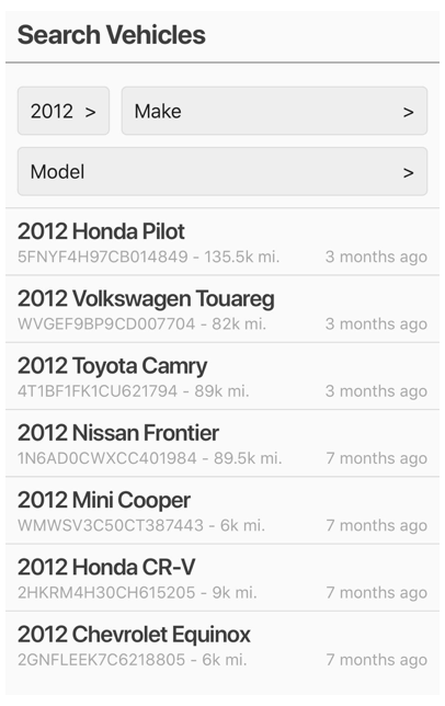 Search By Year, Make, Model